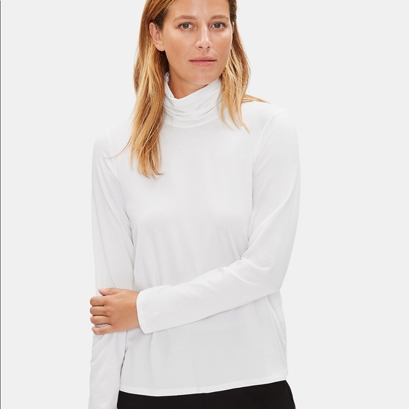 Eileen Fisher Gray Scrunch Turtleneck 